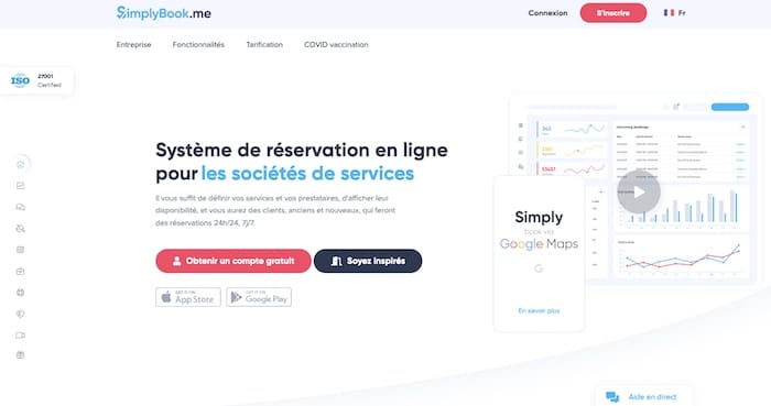 SimplyBook.me logiciel de prise de rdv en ligne