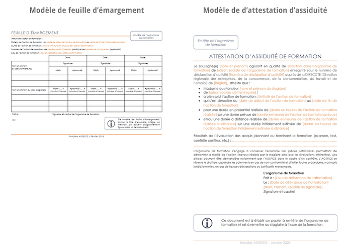 attestation de formation