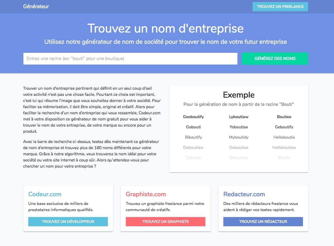 générateur de nom d'entreprise