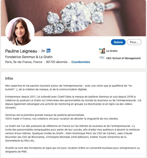 page Linkedin Pualine Laigneau