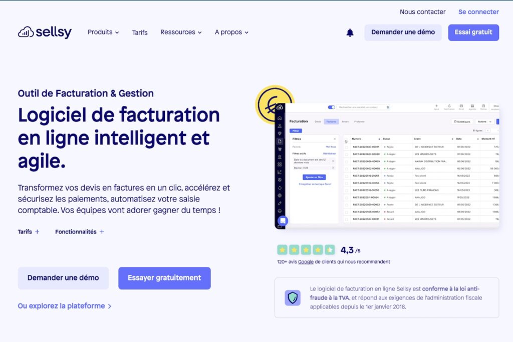 Sellsy logiciel de facturation