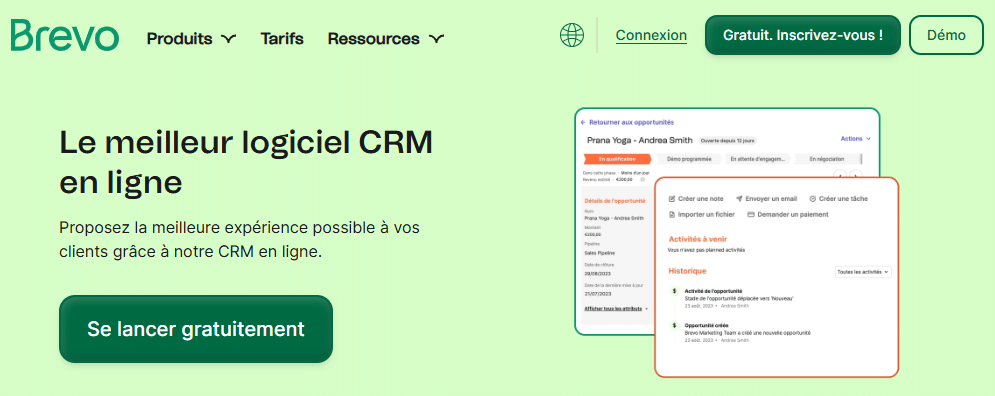 logiciel CRM en ligne Brevo