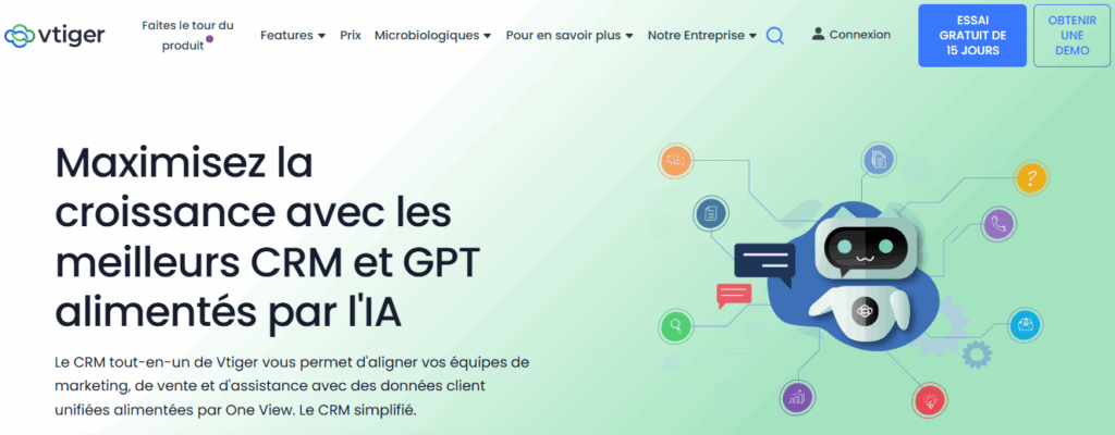 Vtiger CRM gratuit avec IA