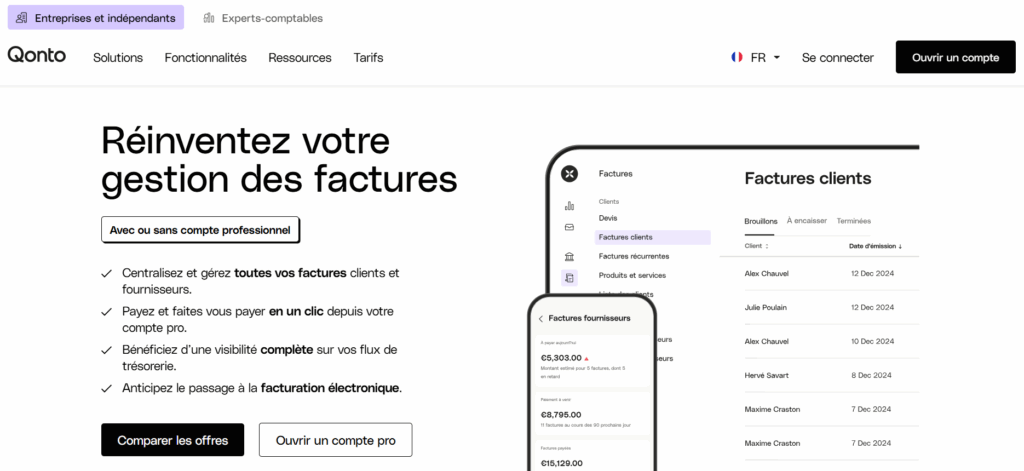 plateforme de dématérialisation partenaire Qonto