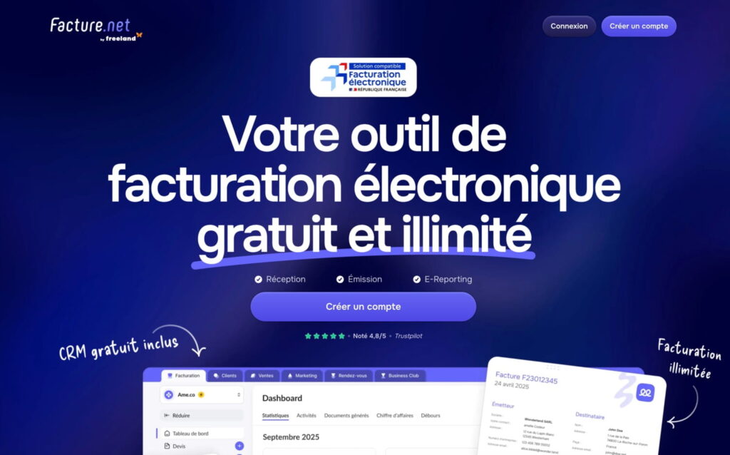 Facture.net, logiciel de facturation électronique gratuit et illimité